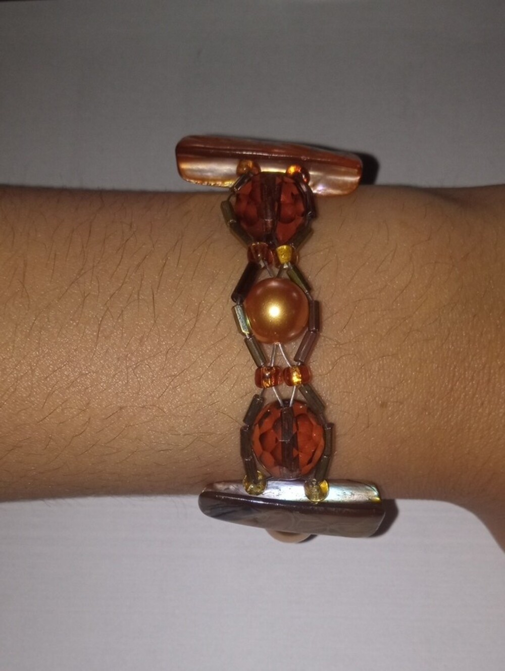 Handmade Amber Beaded Women's Bracelet - Picture 2 of 7